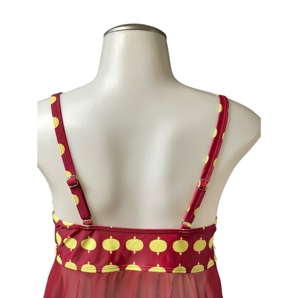 NWOT Women Swimsuit Red Mesh Bikini Size M - Picture 4 of 12